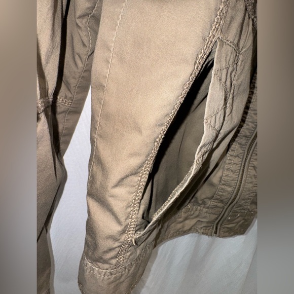 Vintage Y2K 100% Cotton Bomber Lightweight Zip Tan Brown Jacket Size Small - Picture 10 of 16